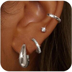 Small Gold Hoop Earrings for Women - Hypoallergenic 14K Gold Plated Surgical